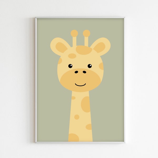 Giraffe poster for kids room or nursery, wall art, digital print, cute animal, kids décor, baby gift, animal wall art, wall decoration, home