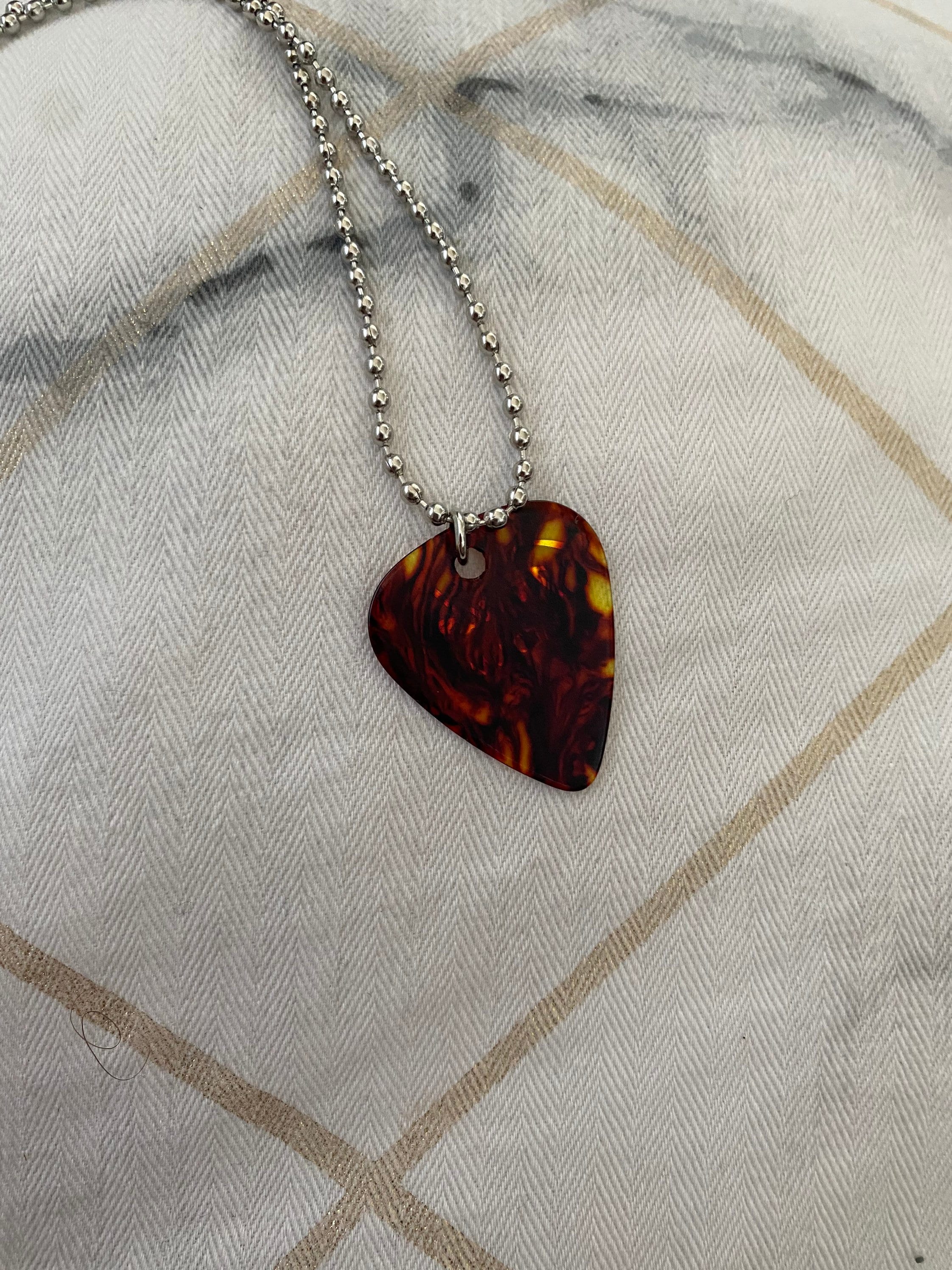 Hand Stamped Eddie Munson Necklace | Guitar Pick Necklace | Tangled Owl  Designs