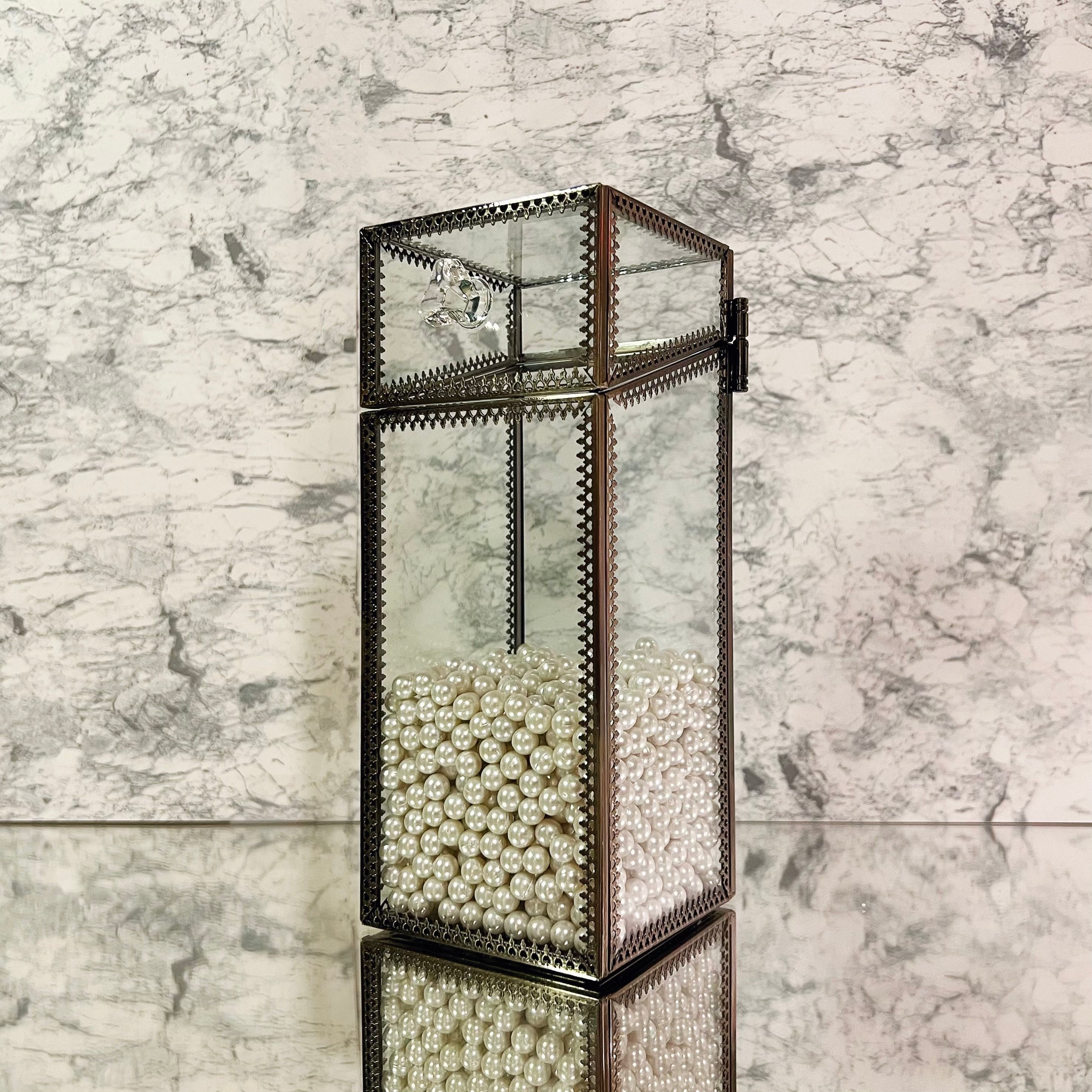 Personalized Glass Makeup Organizer Premium Tempered Glass W/ Bass Edge