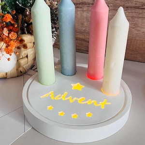 Silicone Mold for Advent candle holder Led light candlestick holder Silicone Moulds handmade christmas gifts,plaster,resin,clay