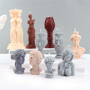 European retro Roman column silicone mold DIY handmade David & Venus goddess body statue aromatherapy candle mold home decor Resin molds