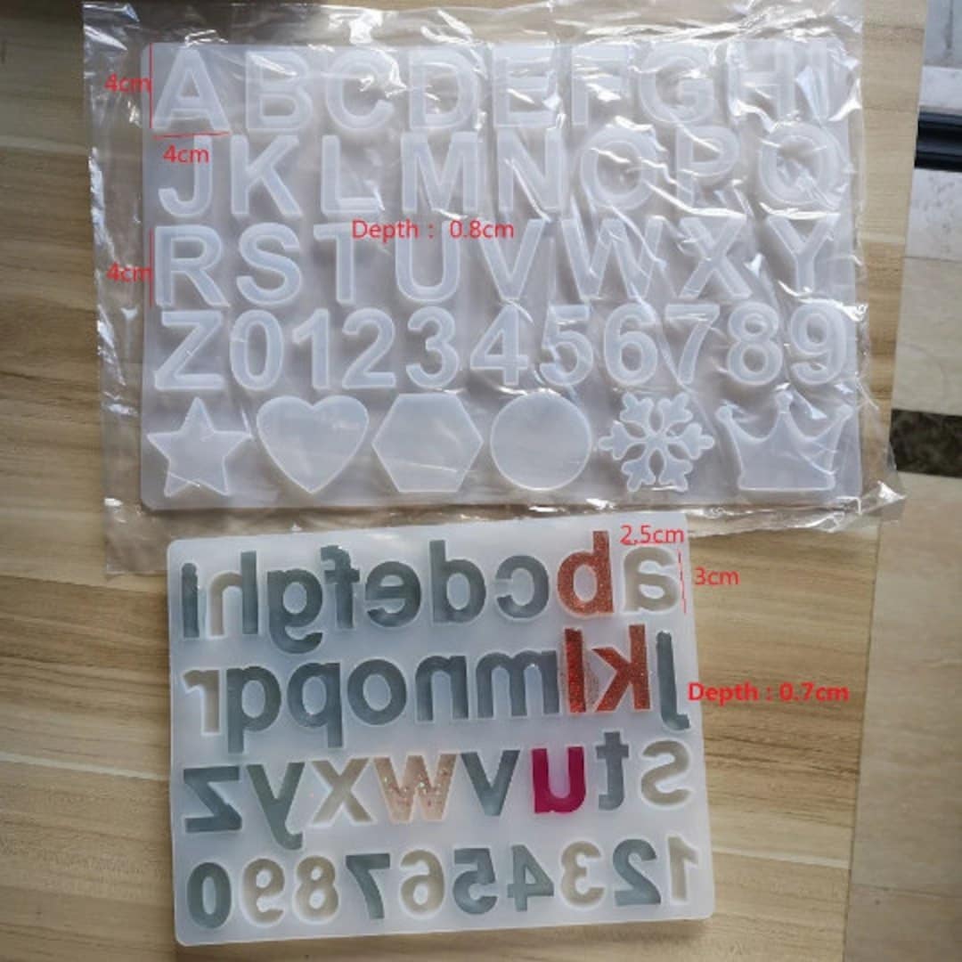 236PCS Alphabet Resin Molds , Letter Number Silicone Molds
