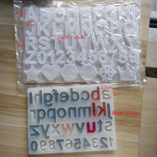 VerPetridure Clearance Clearly Molds Silicone Molds for Resin Small Reverse  Letters & Numbers Set Uppercase & Lowercase Epoxy Resin Casting