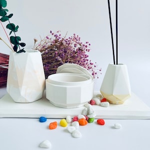 Storoge Pot Bottle Jar with Lid Silicone Molds Resin Concrete Candle Jar Cement Plaster Flowerpot Vase Jewelry Box Pen Holder Moulds