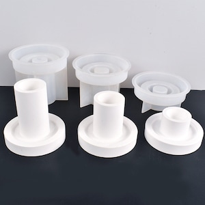 3 Sizes Candle Holder Silicone Mold ,Terrazzo Cement Epoxy Resin Candlestick Plaster Long Candles holder Mould- Tealight Holder Molds