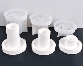 3 Sizes Candle Holder Silicone Mold ,Terrazzo Cement Epoxy Resin Candlestick Plaster Long Candles holder Mould- Tealight Holder Molds