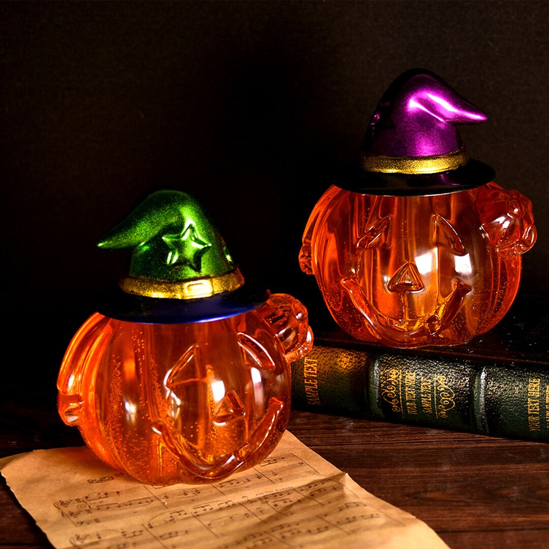 Moule En Silicone Citrouille 3D Avec Couvercle - Pour Pot à Bijoux, Bougeoir, Rangement Bonbons - Décoration Halloween, Automne - DIY Résine - 3