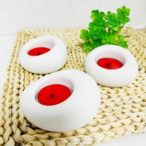 3-formad oval värmeljushållare Silikonformar Ljushållare Liten Oregelbunden stenbetong värmeljusform harts epoxiform Jesmonit raysin