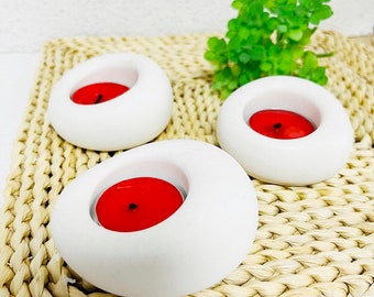 3shape oval tealight holder Silicone Molds Candle Holder small Irregular stone concrete tealight mold resin epoxy mold Jesmonite raysin