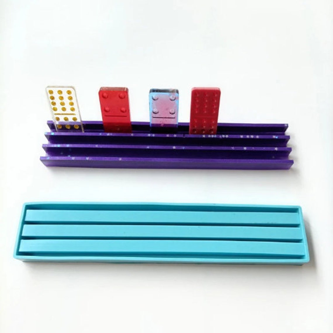 Rubber Domino Racks Domino Holders Racks, Mexican Train Domino Box Mold, Domino Games Mold ...