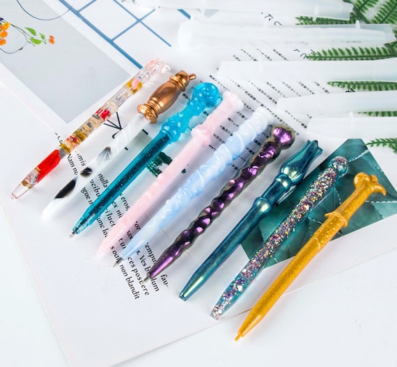 10 Kinds Magic Wand Ballpoint Pen Silicone Mold ,DIY Handmade Epoxy Resin  Pen Moulds ,for Kids Resin DIY Gift 