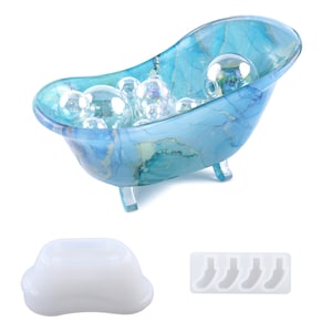 Mini Badewanne Form Seifenschale Form,Terrazzo Beton Zement Epoxidharz Seife Srotage HalterForm, DIY Resin Schmuck Schmuck Tablett Form