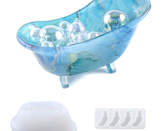 Mini Bathtub Shape Soap Dish mold ,Terrazzo Concrete Cement Epoxy Resin Soap Srotage Holder Mold, DIY Resin Jewelry Trinket Tray Mold