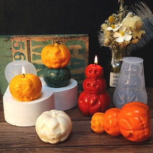 Halloween Pumpkin silicone mold DIY handmade Halloween Decor aromatherapy candle mold  Concrete Cement Epoxy Resin molds