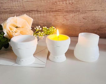 Flower Egg Candle Holder Mold Egg Decorative Holder Silicone Mold Candlestick Mold Concrete Mold Plaster Mold Epoxy Resin Mold