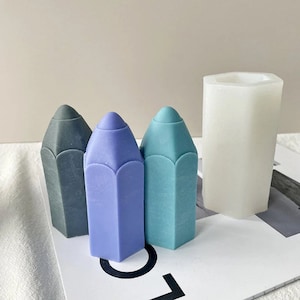 Creative 3D Ins Pencil candle Mold DIY Geometry Chocolate Candle Cake Mousse Multi-Purpose Silicone Mould DIY Handmade Decoration Mold