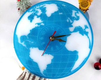 World Map Clock Mold  ,Epoxy Resin Wall Decor Clock Silicone Mold Home Decoration DIY handmade Resin Art Clock  Moulds Clock Hardware