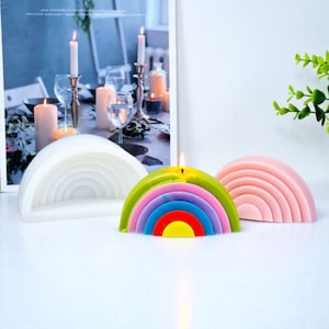 Rainbow Silicone mold , Colorful Rainbow Mould, DIY Handmade Epoxy Resin Cement Concrete Home Decoration Moulds