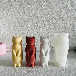 3D Cartoon Katze Silikonform Kerze Kerze Gießform Katze Rochen