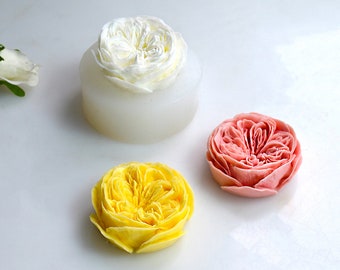 Moules Silicone Fleurs 3D Pour Bougies, Résine, Savon - Lot De 3 (rose, Yu Beauty, œillet) - Silicone Souple, Démoulage Facile - DIY Créatif