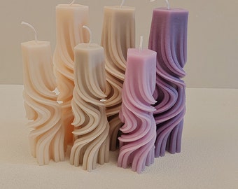 Welle Stumpenkerze Silikonform Duftkerze Seifenform DIY Handmade Swirl Kerze Kerze Geschenk, Wohnkultur Formen
