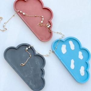Shiny Cloud Coaster Tray Silicone Mold -Mold for resin jewelry organizer Mold Plaster Concrete Trinket dish mold plate mold epoxy resin mold