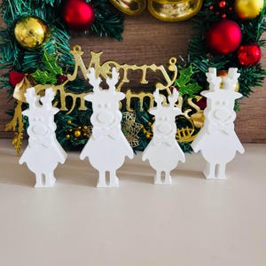 Silicone mold for Christmas Reindeer Family concrete plaster UV RESIN epoxy mold,ELK  deer Christmas ornament,handmade gift