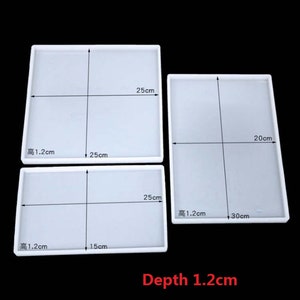 Large 12 inch Rectangle Tray mold Silicone Fruit tray resin molds Silicone table mat mold Tea tray mold Epoxy Resin Tray Molds image 4