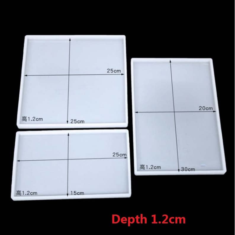 Large 12 inch Rectangle Tray mold Silicone Fruit tray resin molds Silicone table mat mold Tea tray mold Epoxy Resin Tray Molds image 4