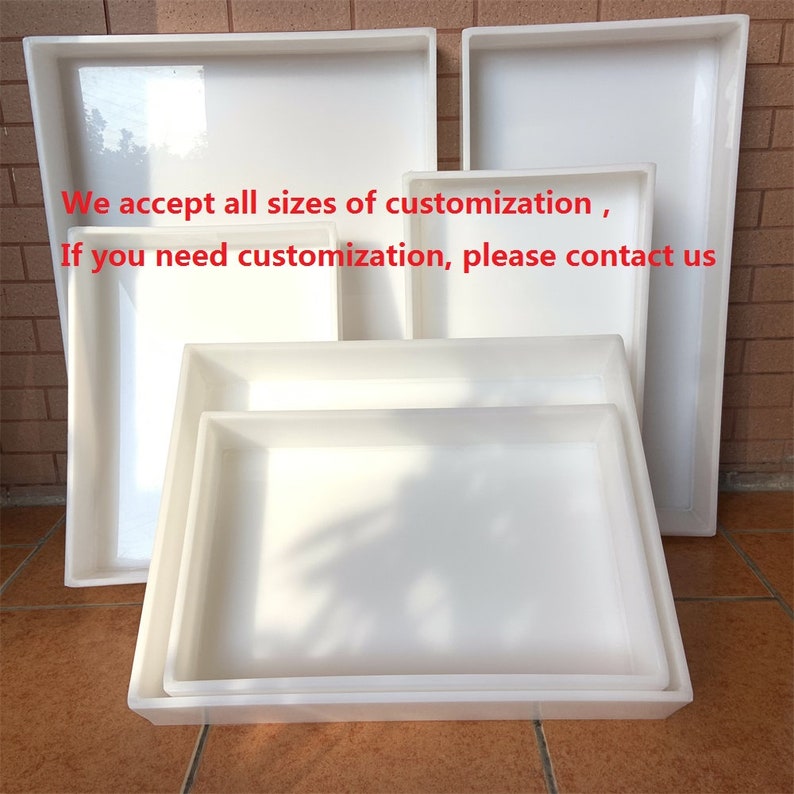 Custom Made 24x12x3 24x18x3 18inch 16 inch Reusable NO-SEAL Epoxy Resin Reusable HDPE Forms for Makers Forming Coffee Table Epoxy Mold image 5