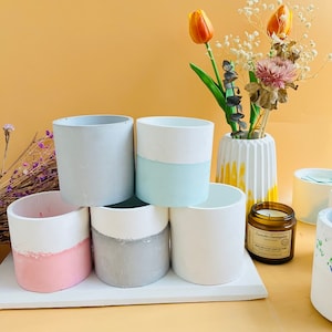 Round Candle Jar Concrete Planter Silicone Molds Flower Pot Mold, DIY Resin Cement Plaster Terrazzo Candle Vessel Jar Moulds Pen Holder Mold