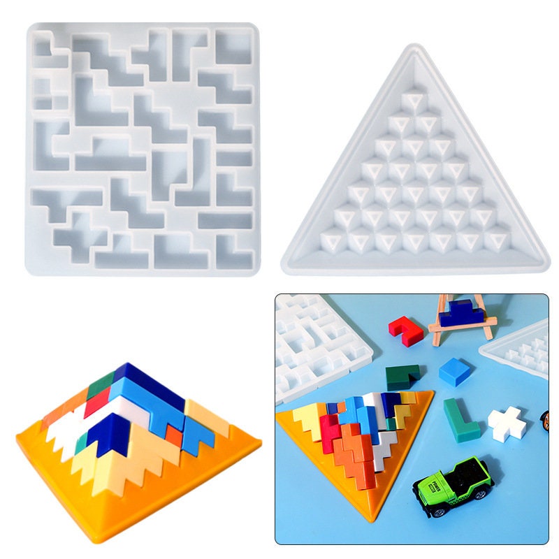 silicone stacking pyramid blocks 12 pieces Images High... Pyramid Blocks Game Silicone Mold .DIY Epoxy Resin Kid Puzzle - Etsy