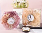 Vertical table clock molds, Geometric Clock silicone mold , Home decor large bookend molds ,DIY Handmade Epoxy resin clock, night light mold