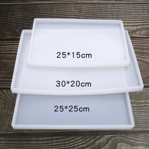 Large 12 inch Rectangle Tray mold Silicone Fruit tray resin molds Silicone table mat mold Tea tray mold Epoxy Resin Tray Molds image 3