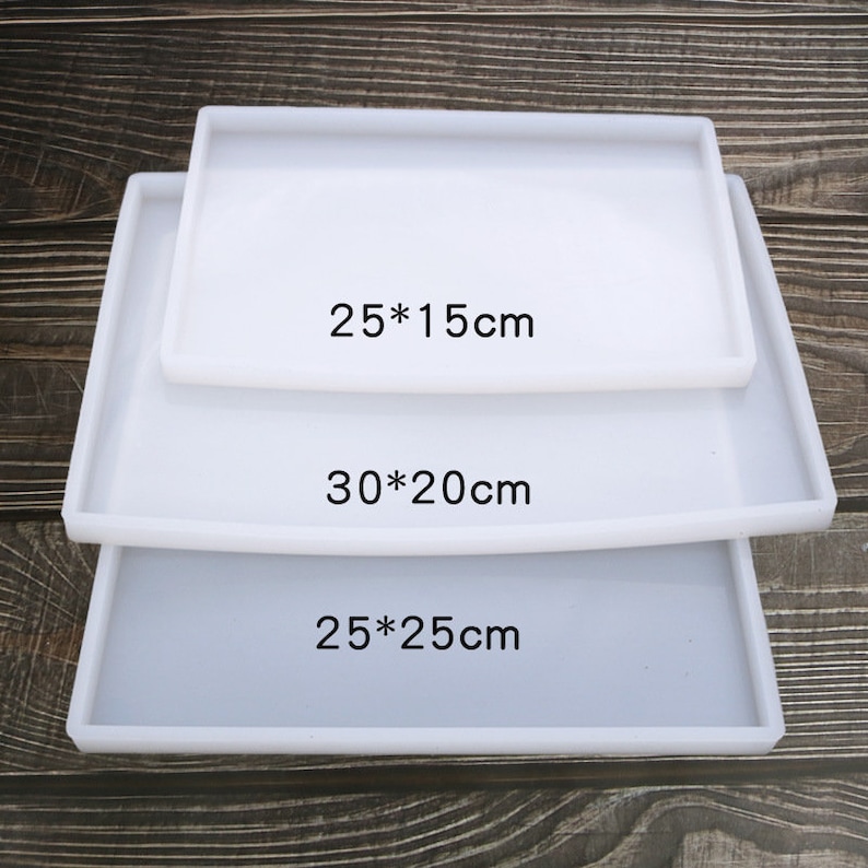 Large 12 inch Rectangle Tray mold Silicone Fruit tray resin molds Silicone table mat mold Tea tray mold Epoxy Resin Tray Molds image 3