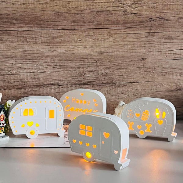 Silicone mold for LED camping mold lighting camper Mold camper resin mold,camper house with heart,camping decorations