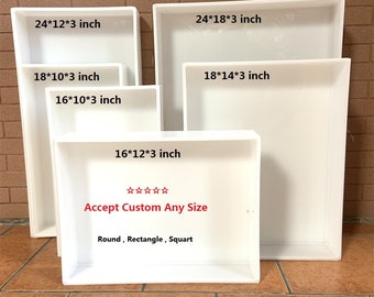 Custom Made 24x12x3‘’ 24x18x3‘ 18inch 16 inch Reusable NO-SEAL Epoxy Resin Reusable HDPE Forms for Makers Forming Coffee Table Epoxy Mold