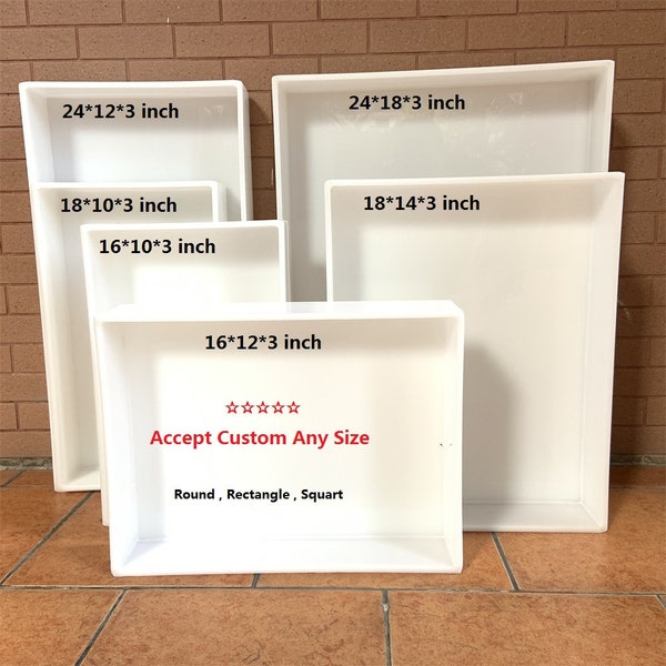 Custom Made 24x12x3‘’ 24x18x3‘ 18inch 16 inch Reusable NO-SEAL Epoxy Resin Reusable HDPE Forms for Makers Forming Coffee Table Epoxy Mold