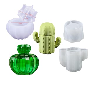 Cactus shape Storage Box Silicone Molds Epoxy Resin ConcretePlanter Mould castus candle jar lid mold Handmade Succulent Flowerpot Moulds