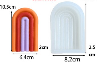 Molde De Vela De Arco Arco-íris, Pilar Em Forma De Coração De Amor, Molde Geométrico De Coluna, Decoração De Casa, Conjunto Cilíndrico Com Agulha De