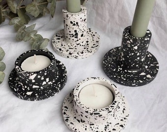 Cylindrical Candle Holder Silicone Mold ,Terrazzo Cement Epoxy Resin Candlestick Plaster Long Candles holder Mould- Tealight Holder Molds