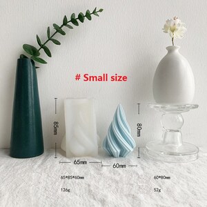 3 storlekar geometrisk gängad konisk silikonform abstrakt konisk doftljusform hartsbetong gips heminredningsform, # Small size mold