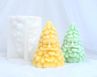 3D Santa Claus Christmas Tree Candle Mold Santa Claus  candle Silicone Mold 3D Christmas Decoration candle mold soap mold  handmade mold