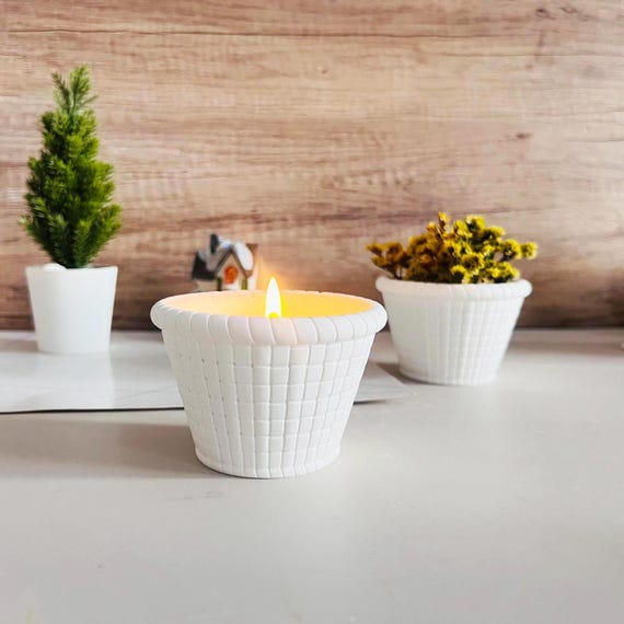 Stampi In Silicone Per Vasi E Portacandele - 2 Pezzi Per Resina, Gesso O Cemento - Foto 4