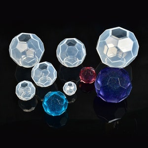 Hexagon Ball  1&quot;  2 ” 3&quot; 4&quot; inch silicone ball molds ,Epoxy Resin art for preserved flower , Resin Led Lamp Decor, resin specimen mold