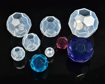 Hexagon Ball  1"  2 ” 3" 4" inch silicone ball molds ,Epoxy Resin art for preserved flower , Resin Led Lamp Decor, resin specimen mold