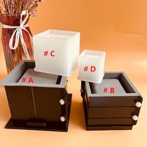 12 cm 10 cm 8 cm 5 cm Großes Quadrat Blumentopf Gießform Sukkulententopf Beton Zementputz Terrazzo Kerzenglas Gießform Kaktus Harz Silikonformen