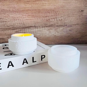 Concrete Matte Candle Jar Silicone Mold Tealight Candle Holder Flower Pot Molds DIY small jar Cement Plaster planter Moulds