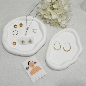 Irregularity Oval Cloud Round Jesmonite Terrazzo Tray Molds, Concrete Cement Plaster Coaster Mold Resin Jewelry Trinket Plate Silicone Mould