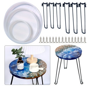 Resin Ocean Table 2 inch to 24" inch Round Resin form mold, DIY resin no seal form tray Large river coffee table silicone reusable moulds
